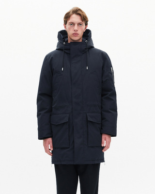 Navy water-repellent parka
