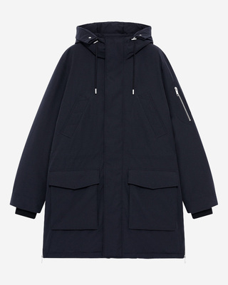 Navy water-repellent parka