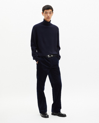 Navy cashmere turtleneck sweater