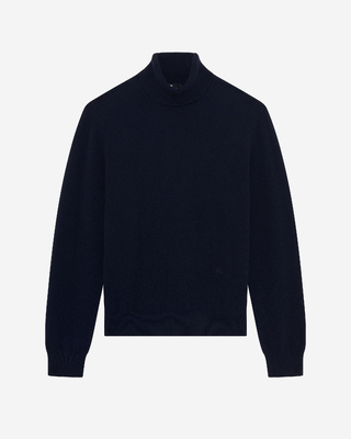 Navy cashmere turtleneck sweater