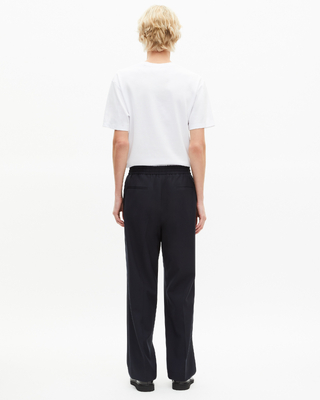 Straight-leg suit trousers in navy wool