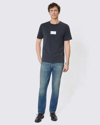 T-shirt with navy screen print