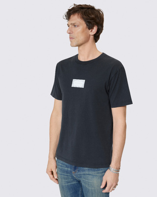 T-shirt with navy screen print
