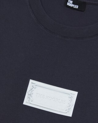 T-shirt with navy screen print
