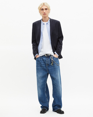 Navy wool suit jacket