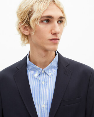 Navy wool suit jacket
