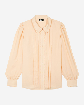 Shirt with peach pleat detail