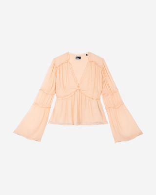 Top with peach ruffles