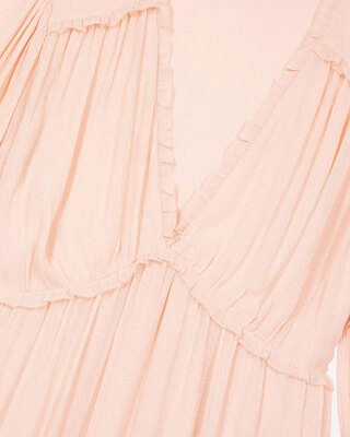 Short ruffled peach dress