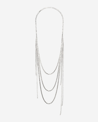 Silver rhinestone necklace