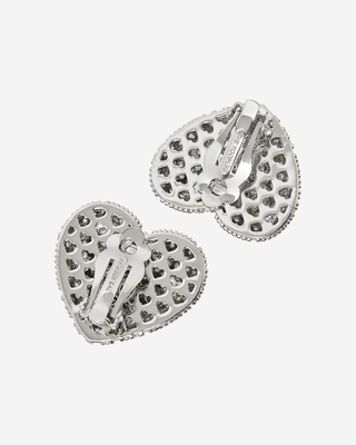 Silver clip-on heart earrings