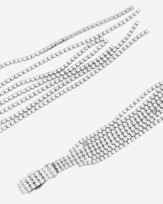 Long silver clip-on earrings
