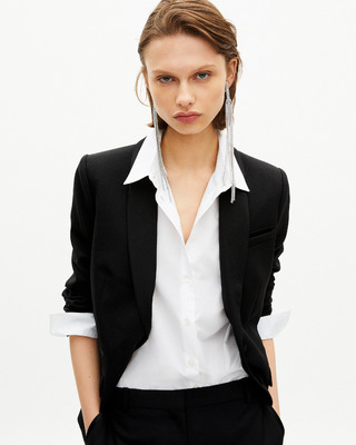Long silver clip-on earrings