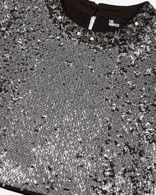 Silver sequin crop top