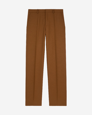 Straight-leg suit pants in brown wool