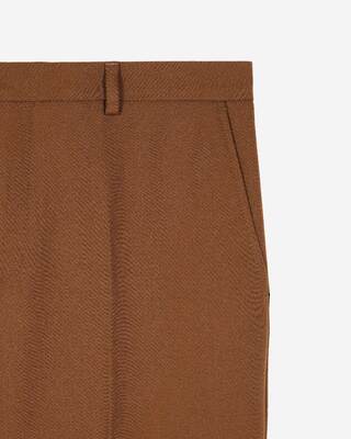 Straight-leg suit pants in brown wool