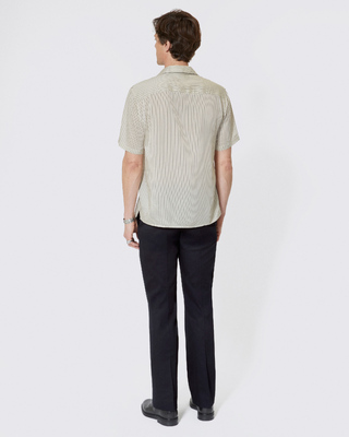 White striped short-sleeve shirt