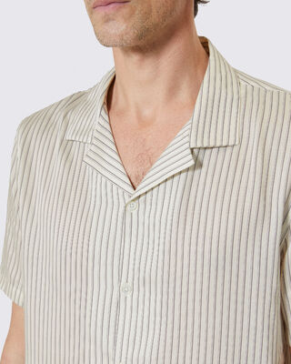 White striped short-sleeve shirt