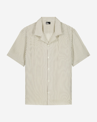 White striped short-sleeve shirt