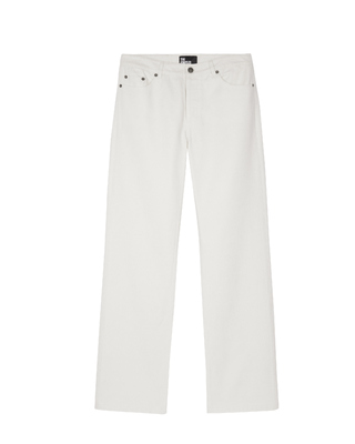 Off white coated straight jeans