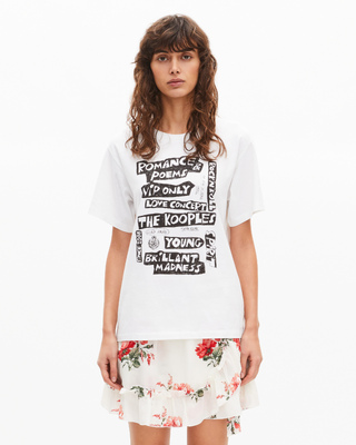 T-shirt with white screen print