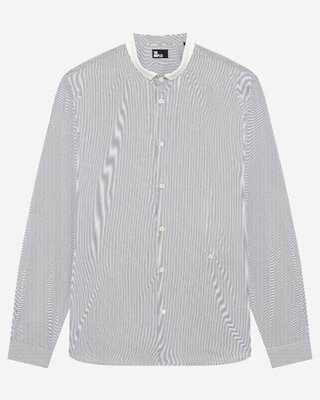Light blue striped shirt with officer's collar