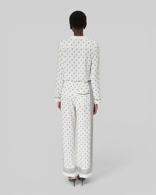 Straight-leg bandana print pants ecru