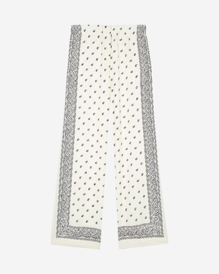 Straight-leg bandana print pants ecru