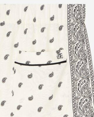 Straight-leg bandana print pants ecru