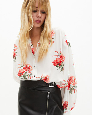 White floral print shirt