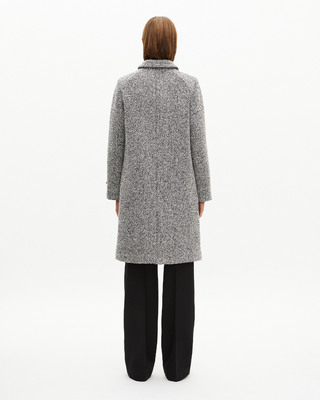 Black and white tweed long coat