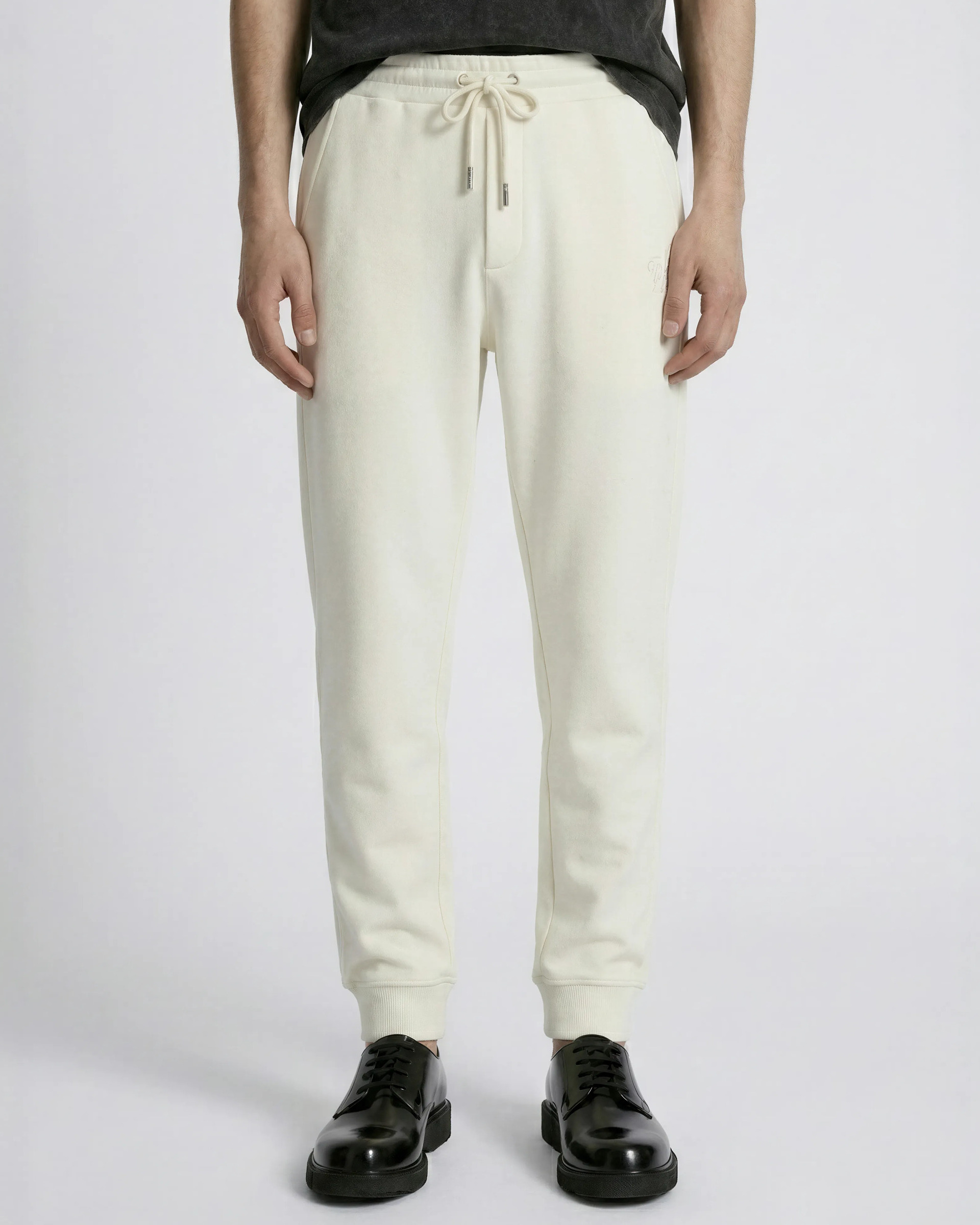 Beige fitted jogging bottoms