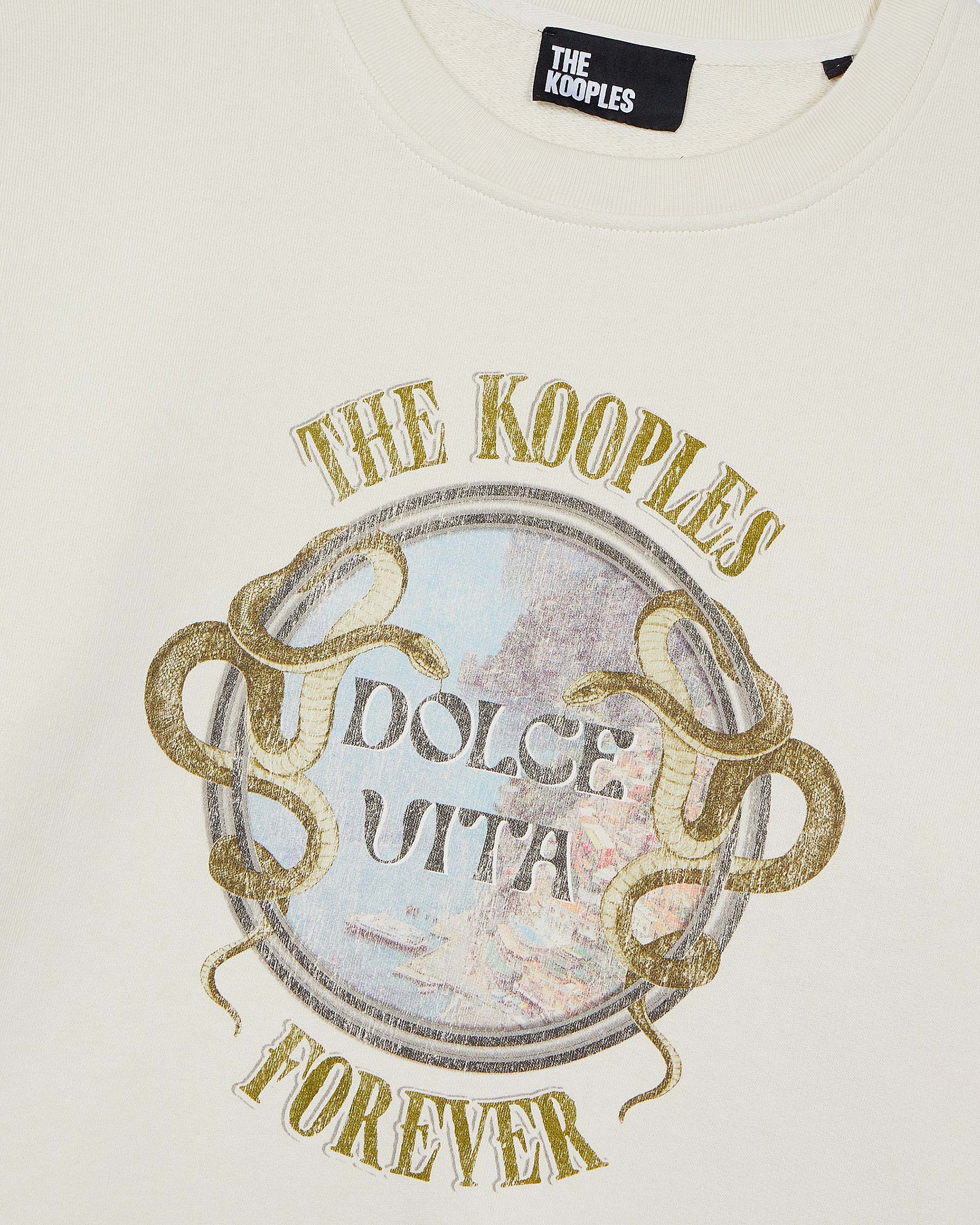 Sweatshirt with beige screen print