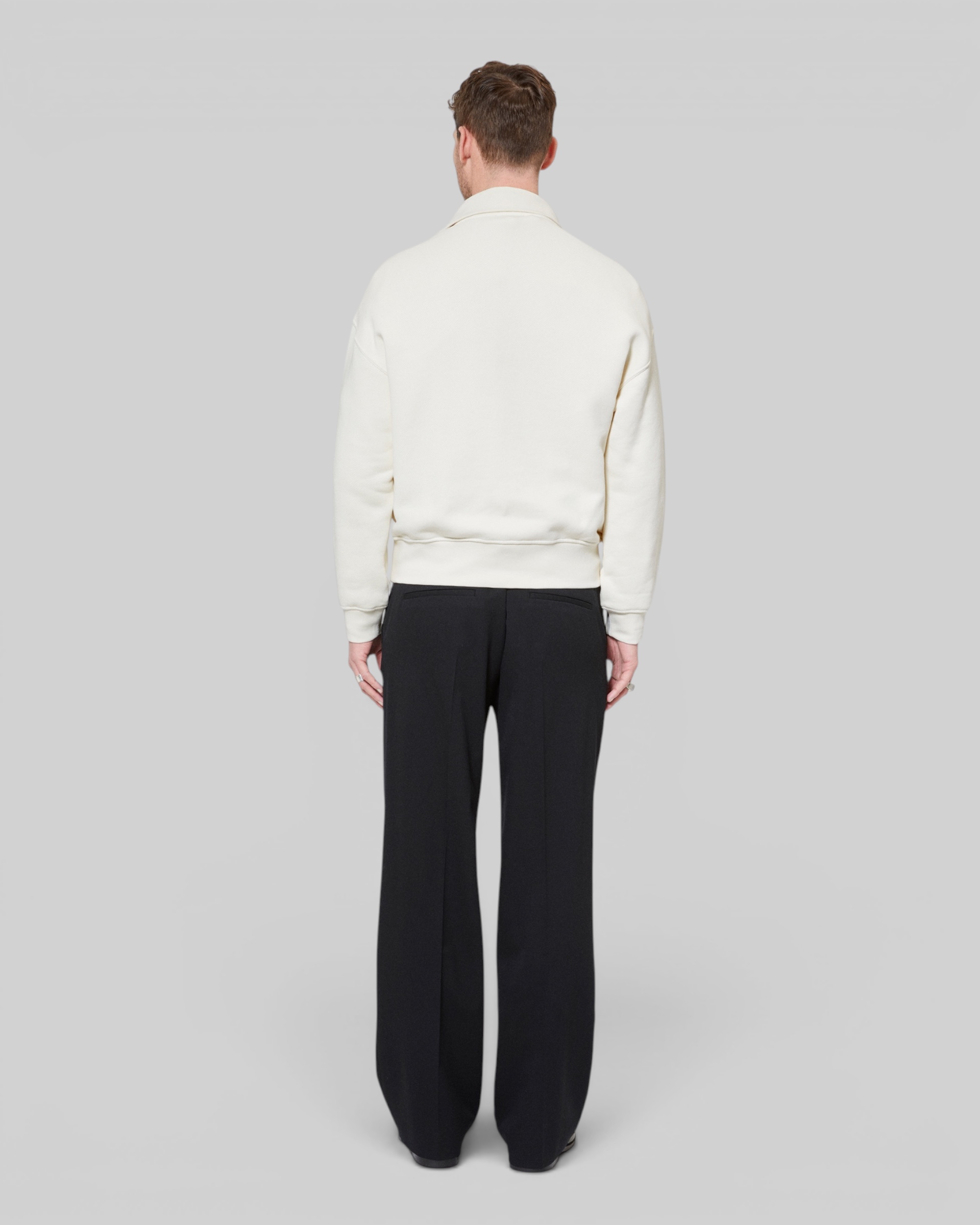 Beige trucker-neck sweatshirt