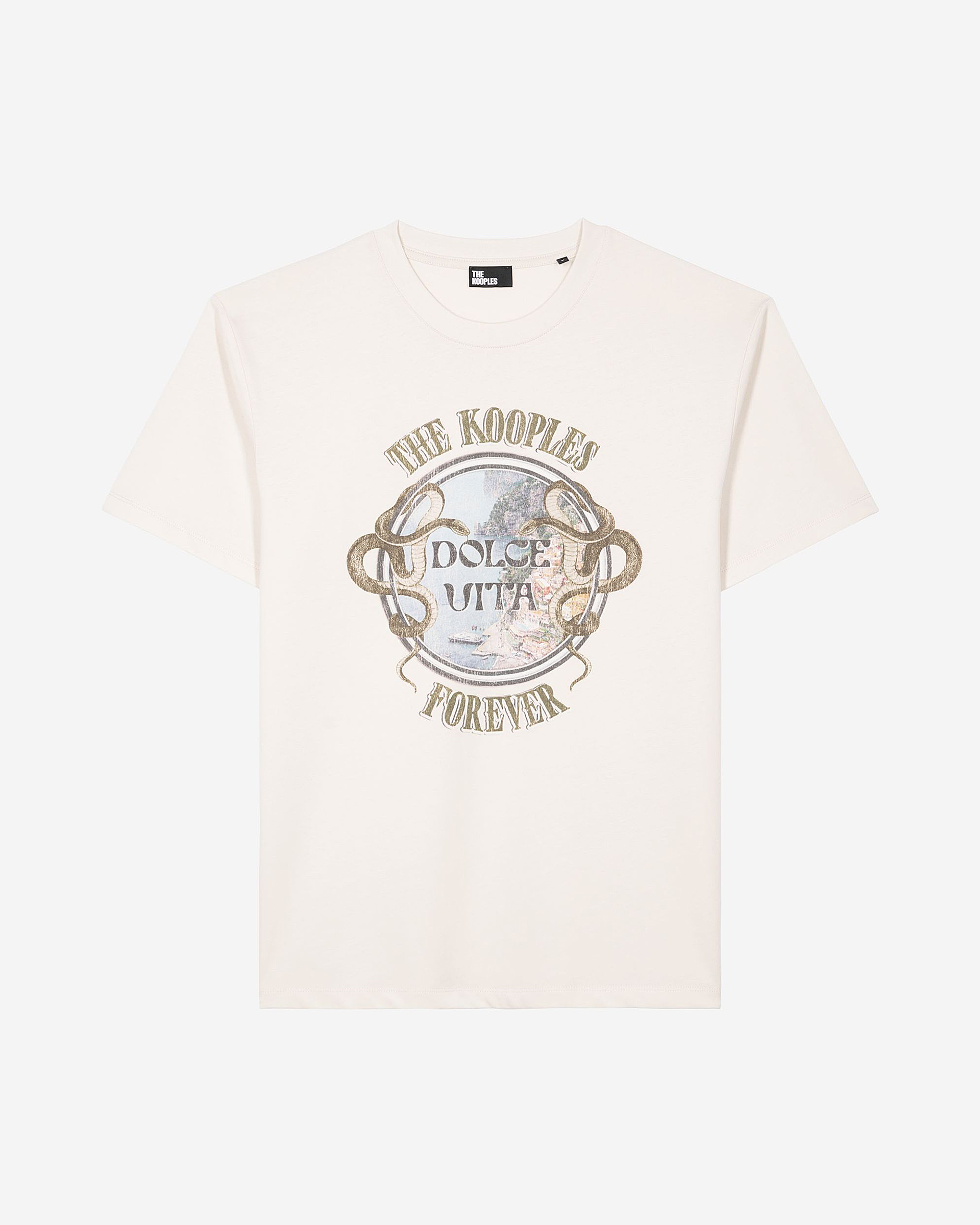 T-shirt with beige Dolce Vita screen print