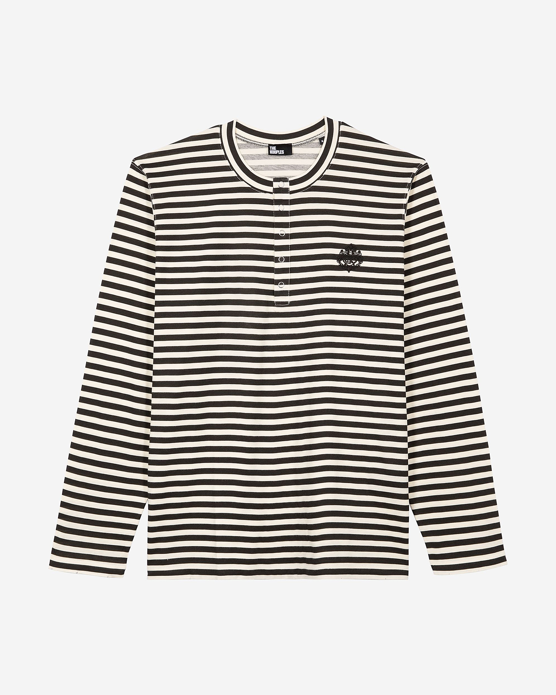 Beige striped long-sleeved T-shirt
