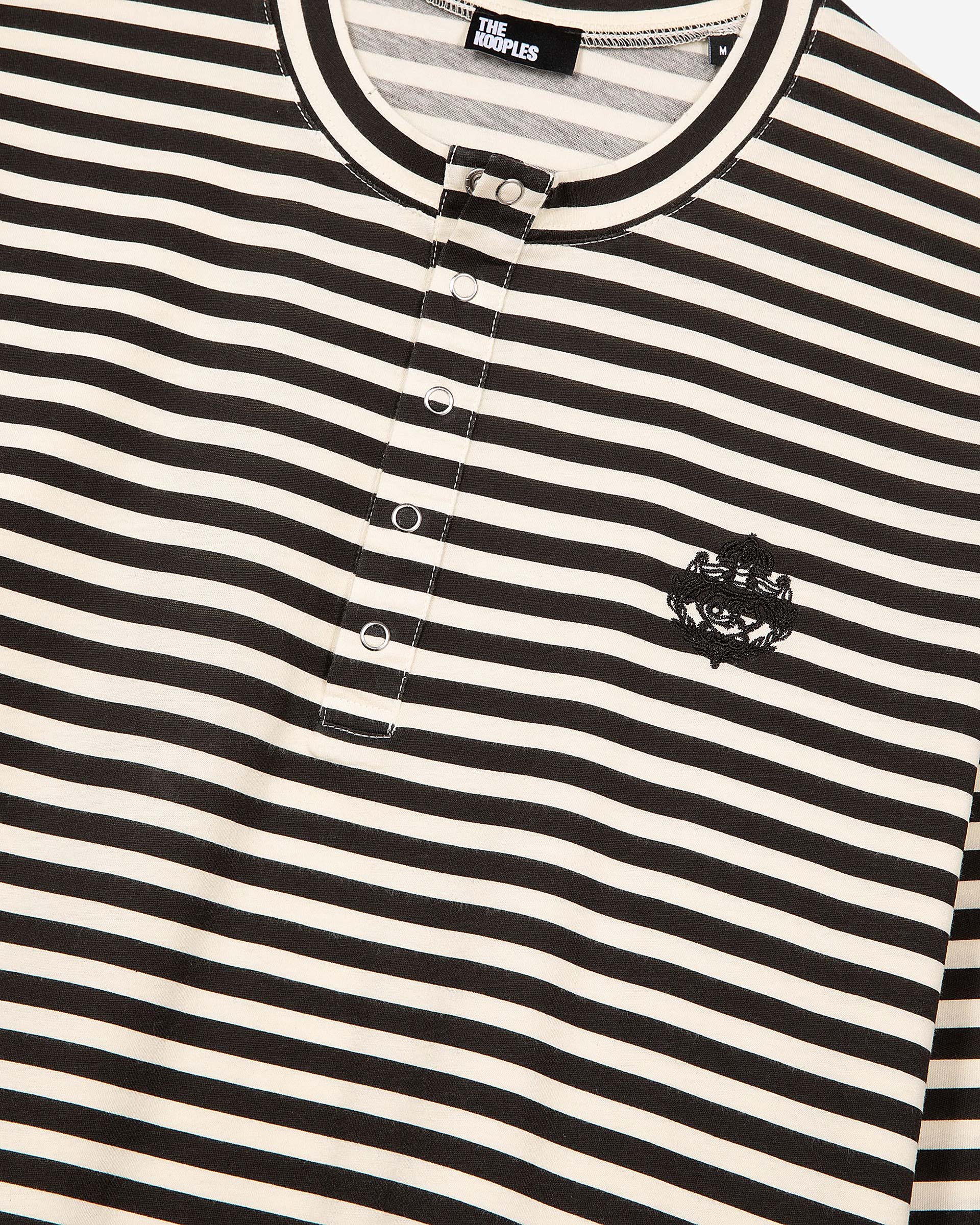 Beige striped long-sleeved T-shirt
