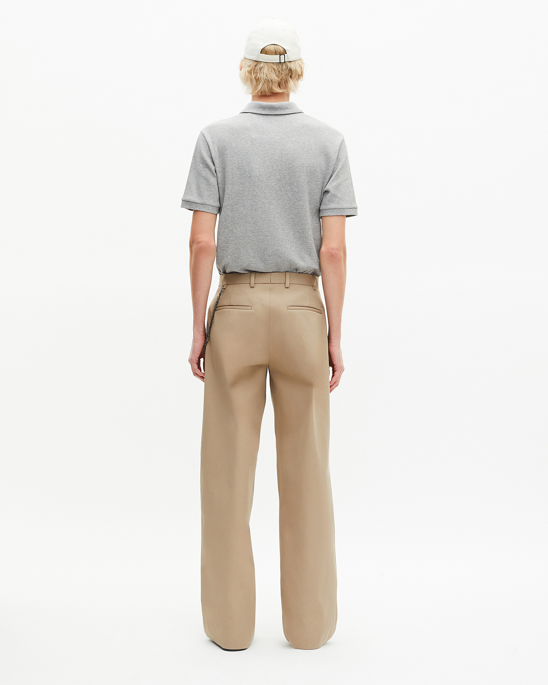 Beige wide-leg pants