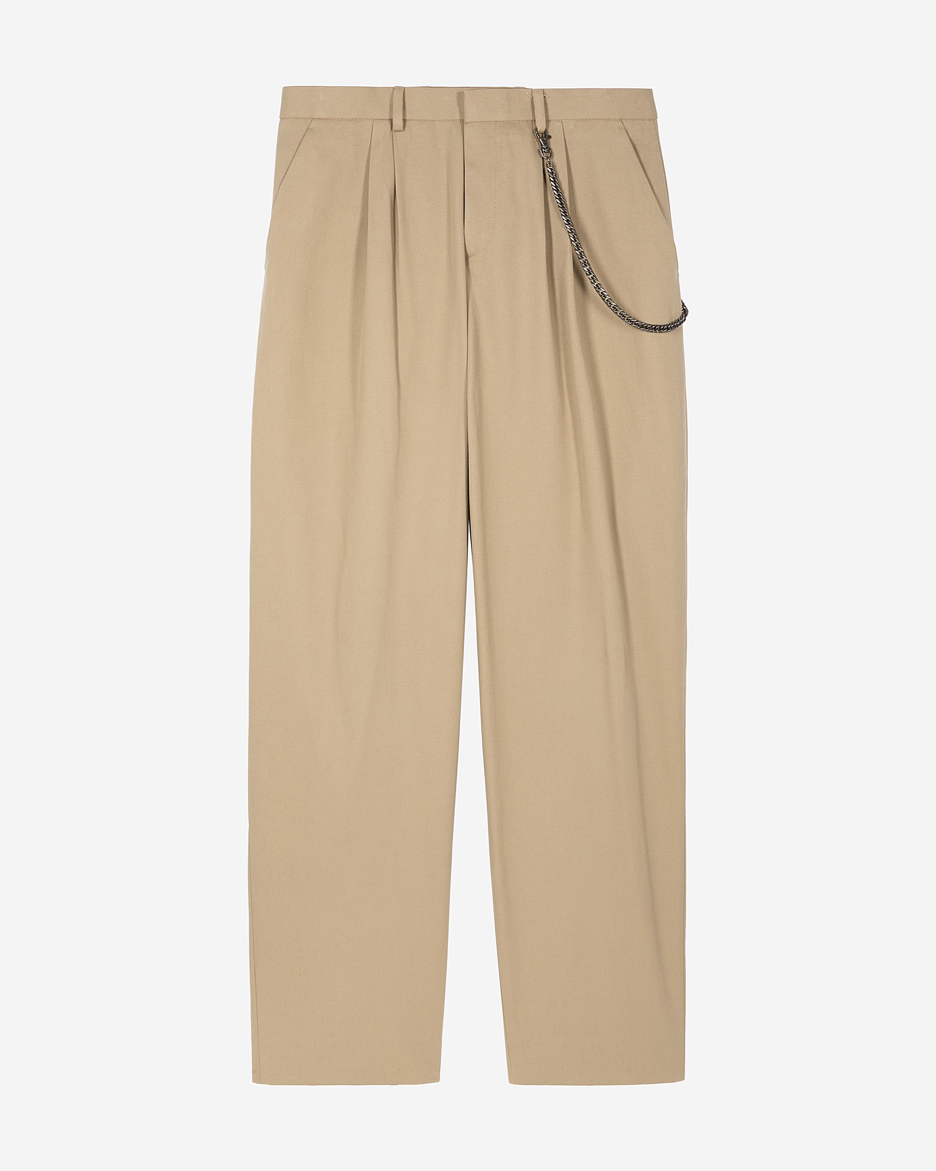 Beige wide-leg pants