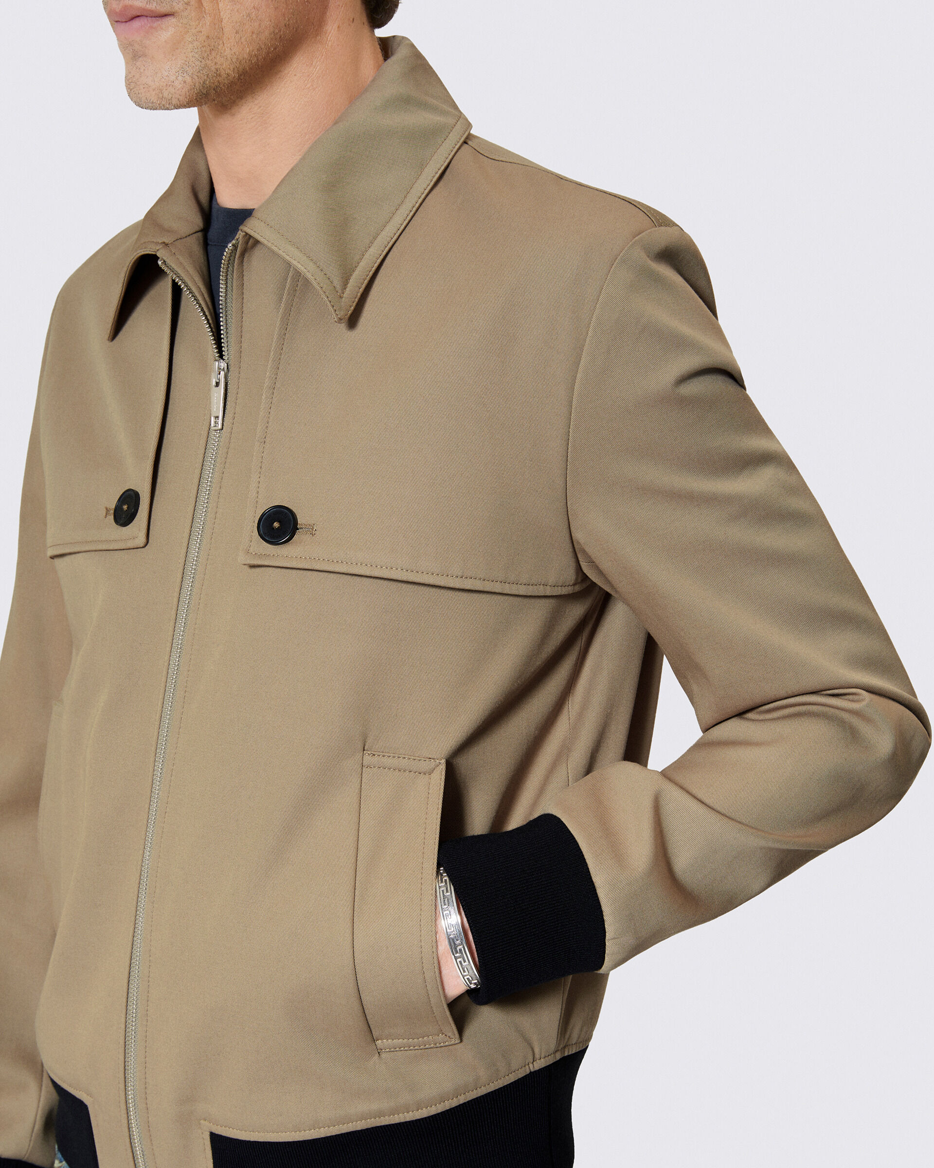 Beige bib jacket
