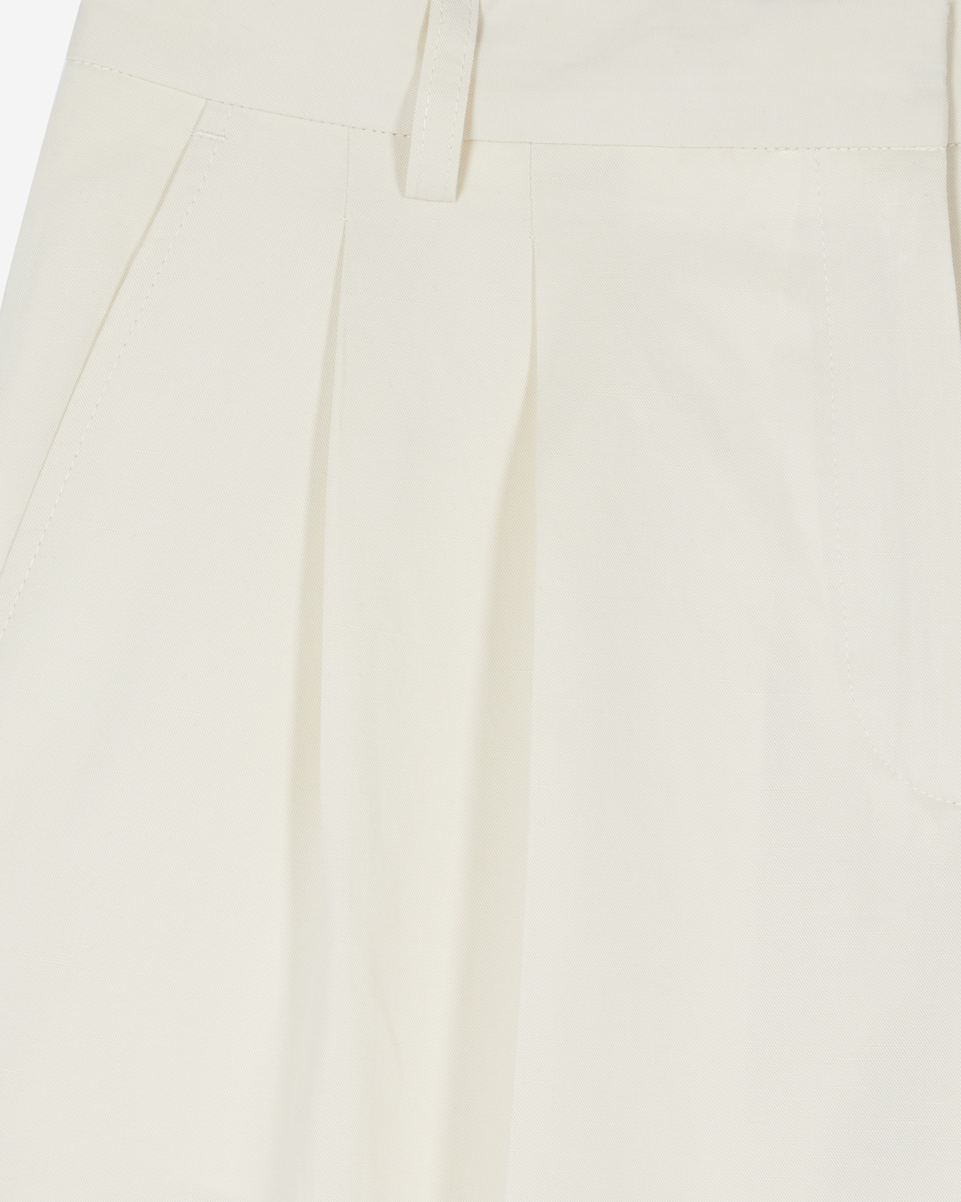 Wide-leg tailored pants in unbleached linen and cotton