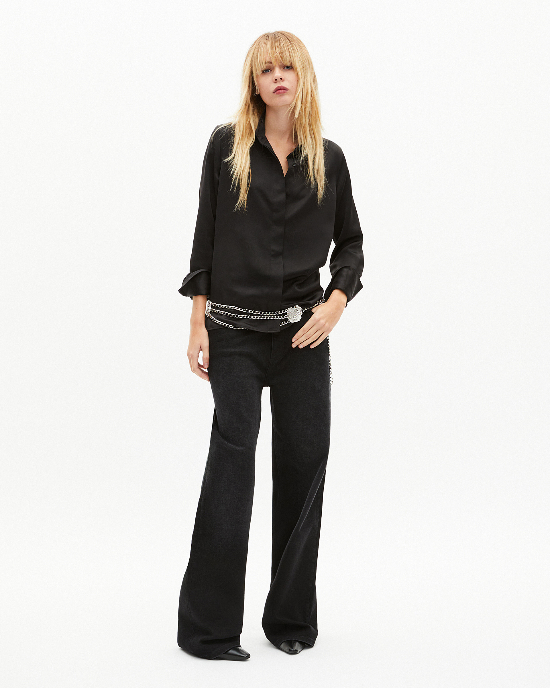 Black satin shirt