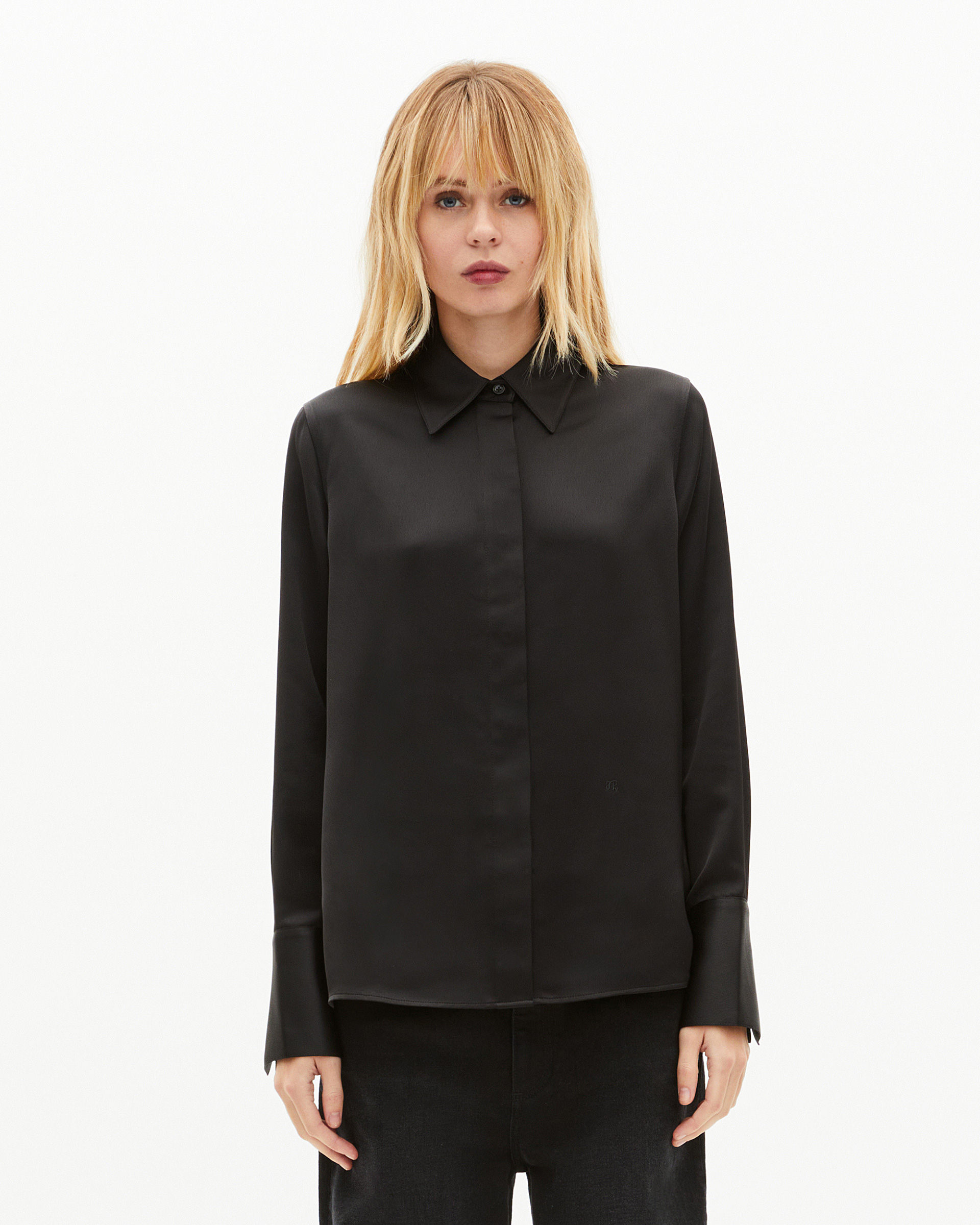 Black satin shirt