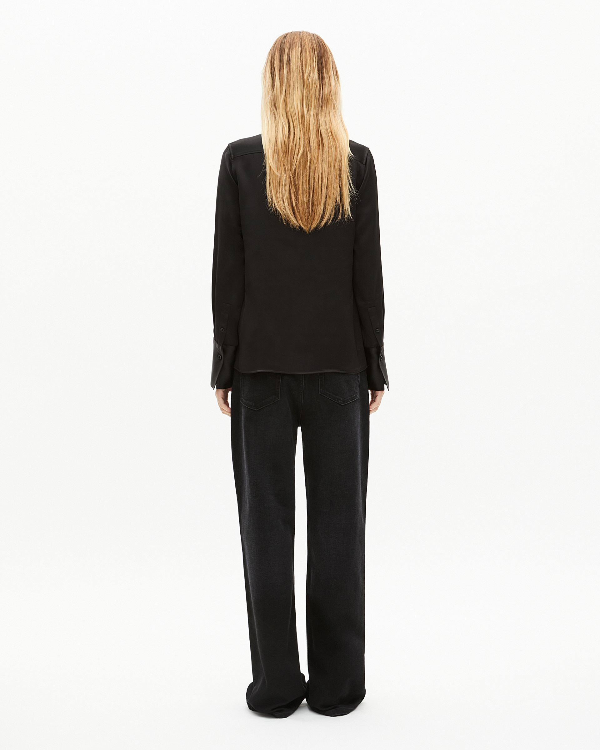 Black satin shirt
