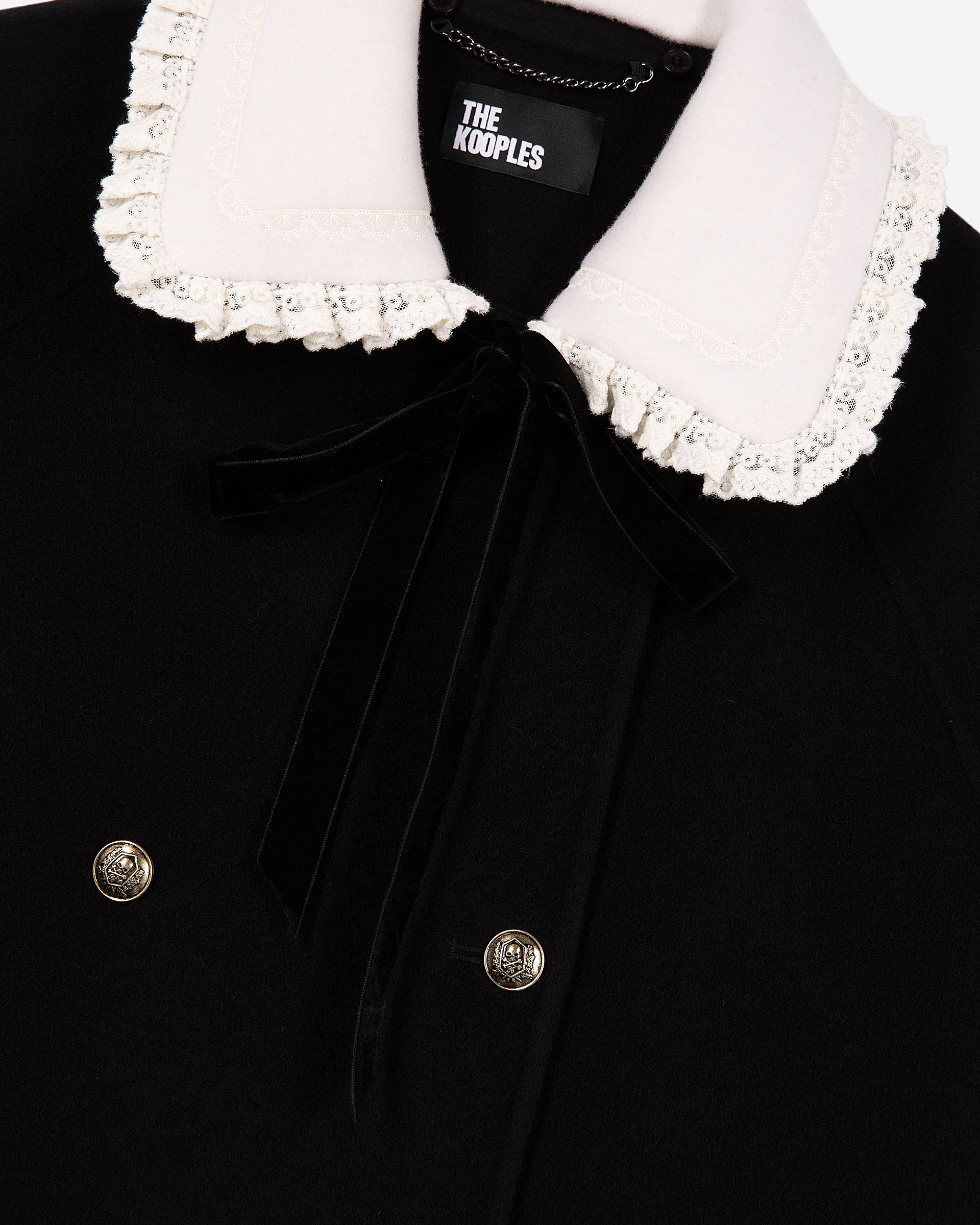 Double-faced coat in black wool blend