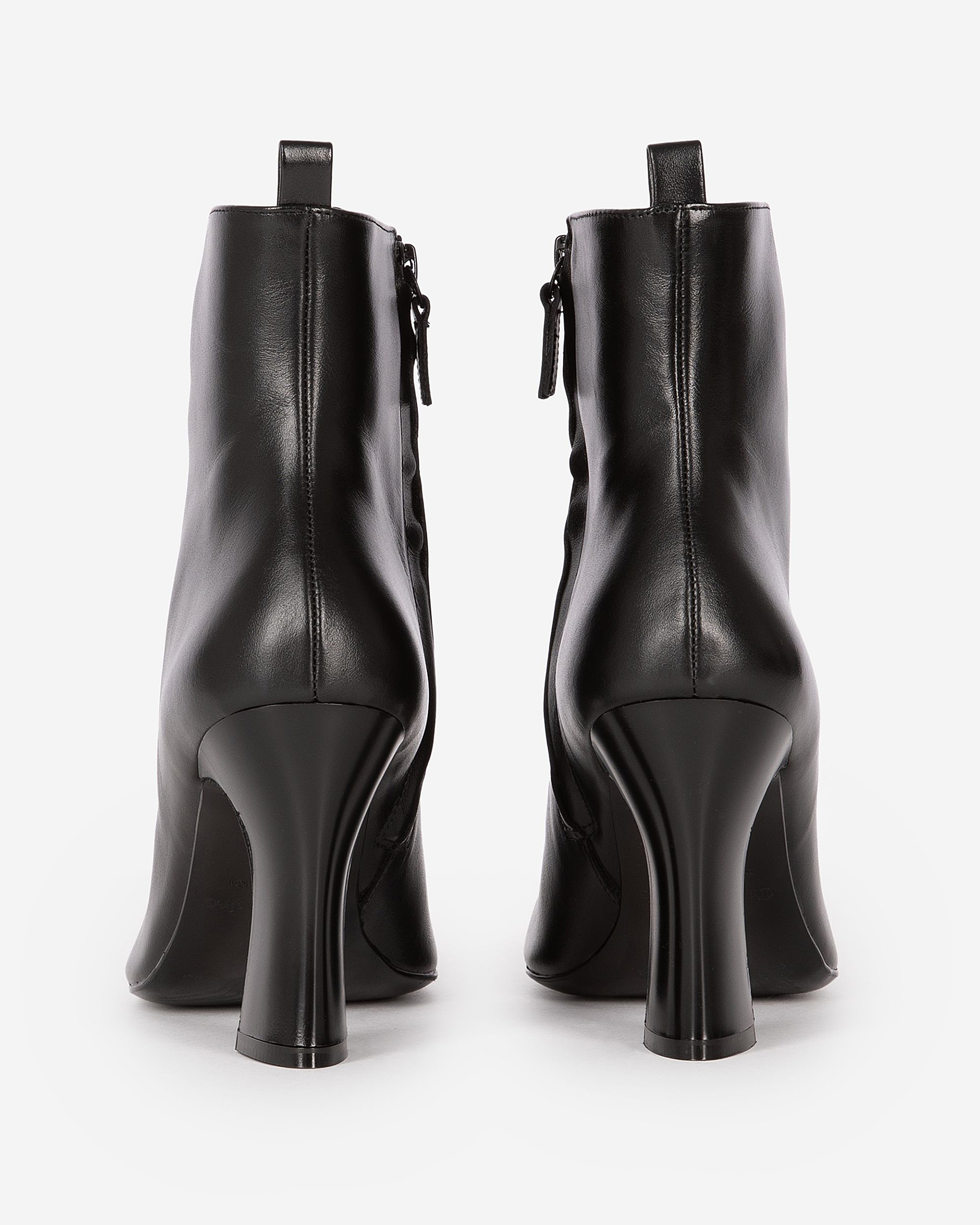 Black leather ankle boots