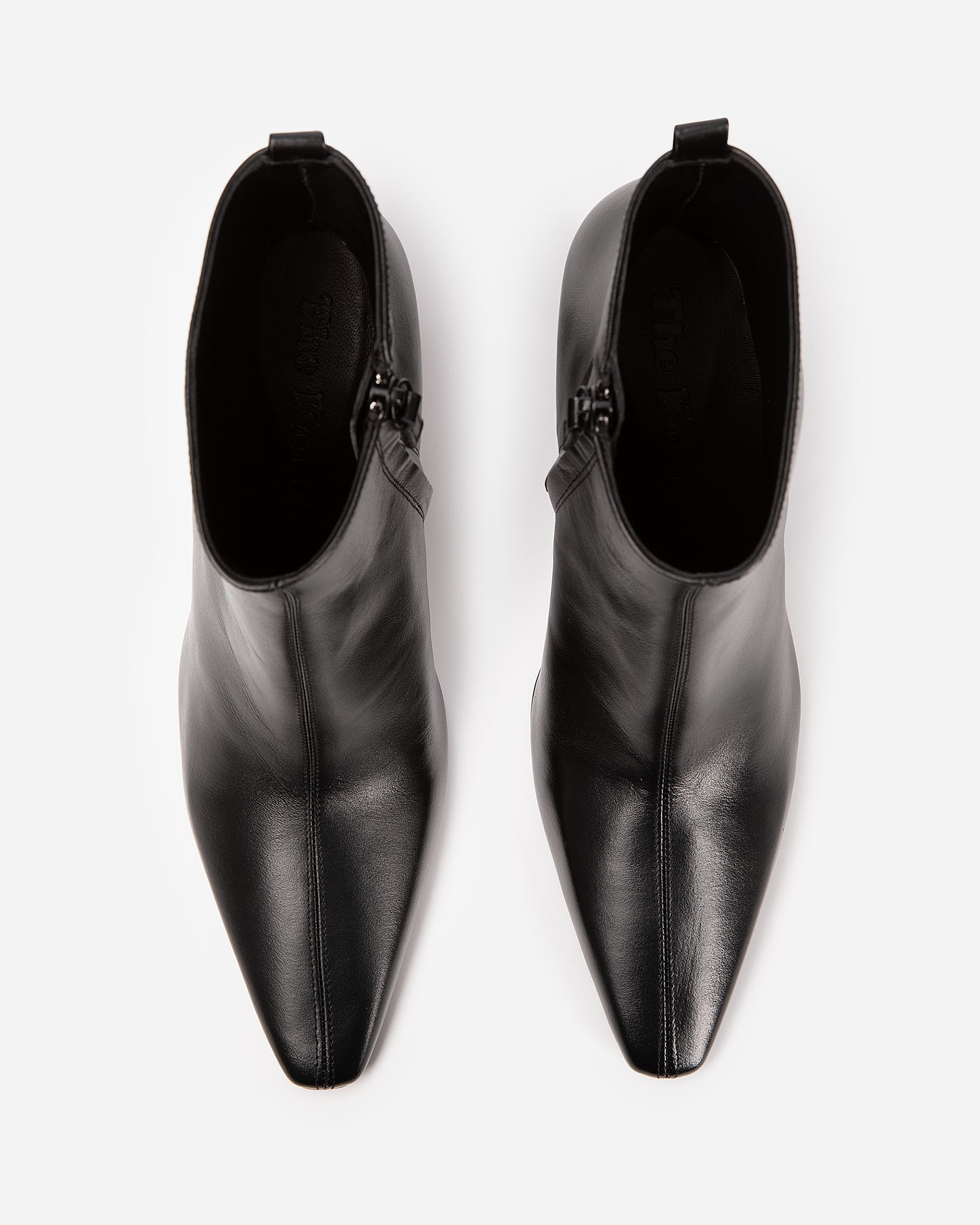 Black leather ankle boots