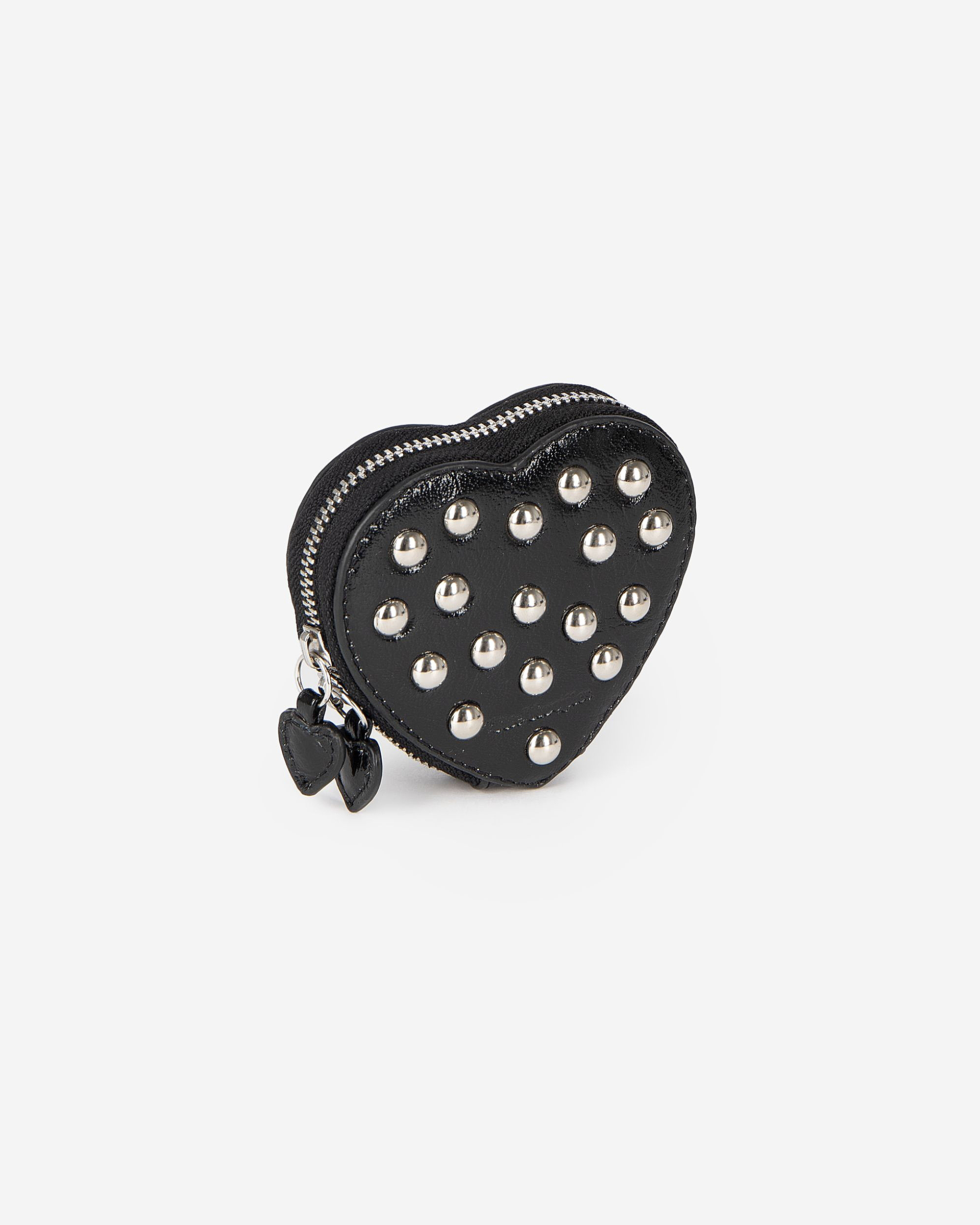 Black leather purse/bag charm