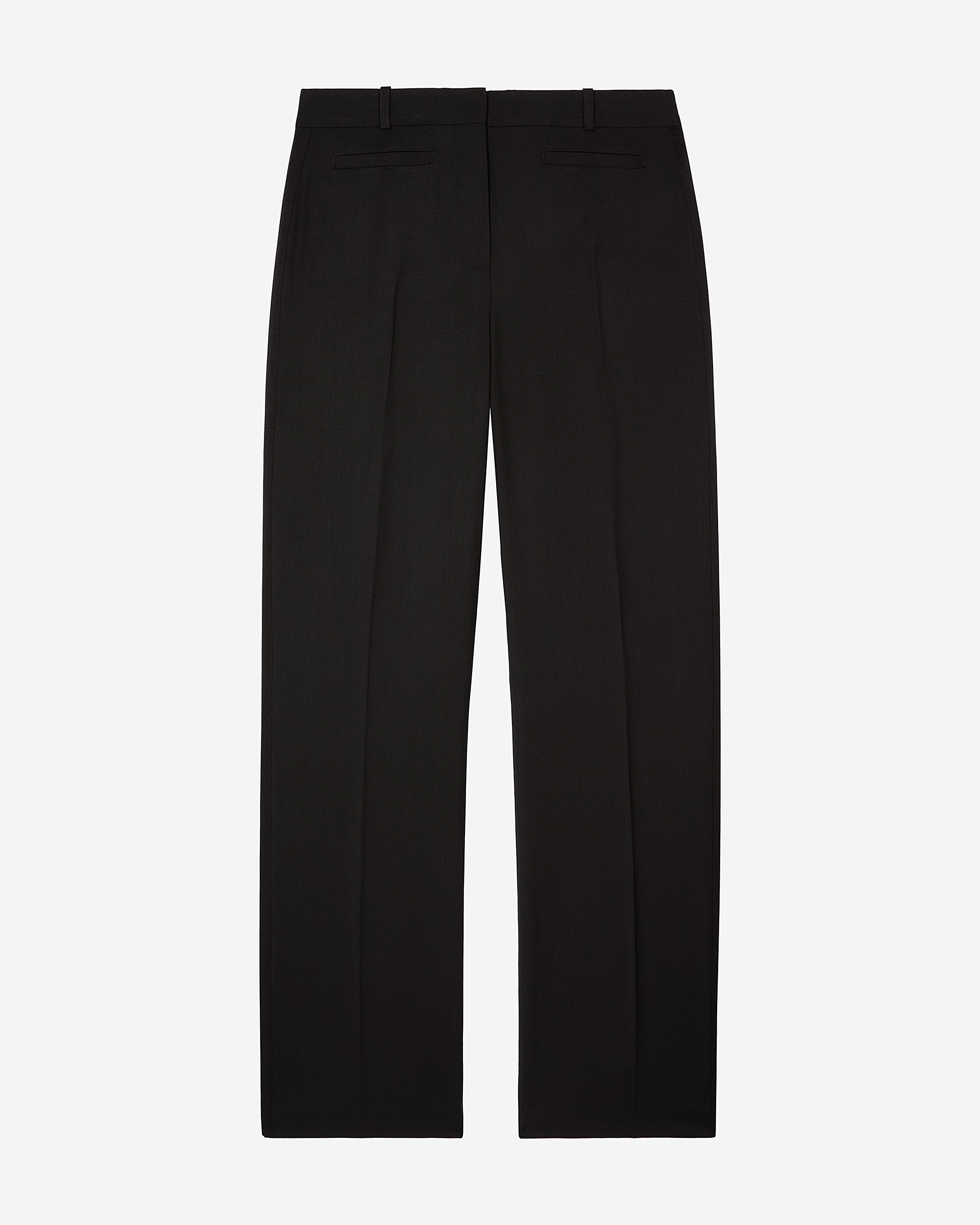 Wide-leg pants with black wool stripe
