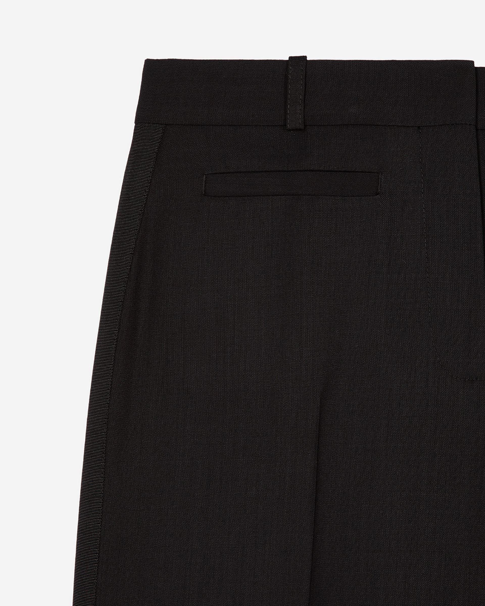 Wide-leg pants with black wool stripe